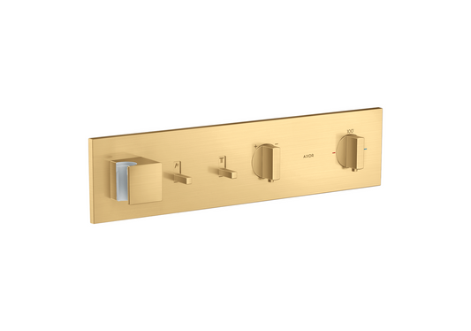 Axor ShowerComposition 2 Functions Brushed Gold Optic Thermostatic Module Trim