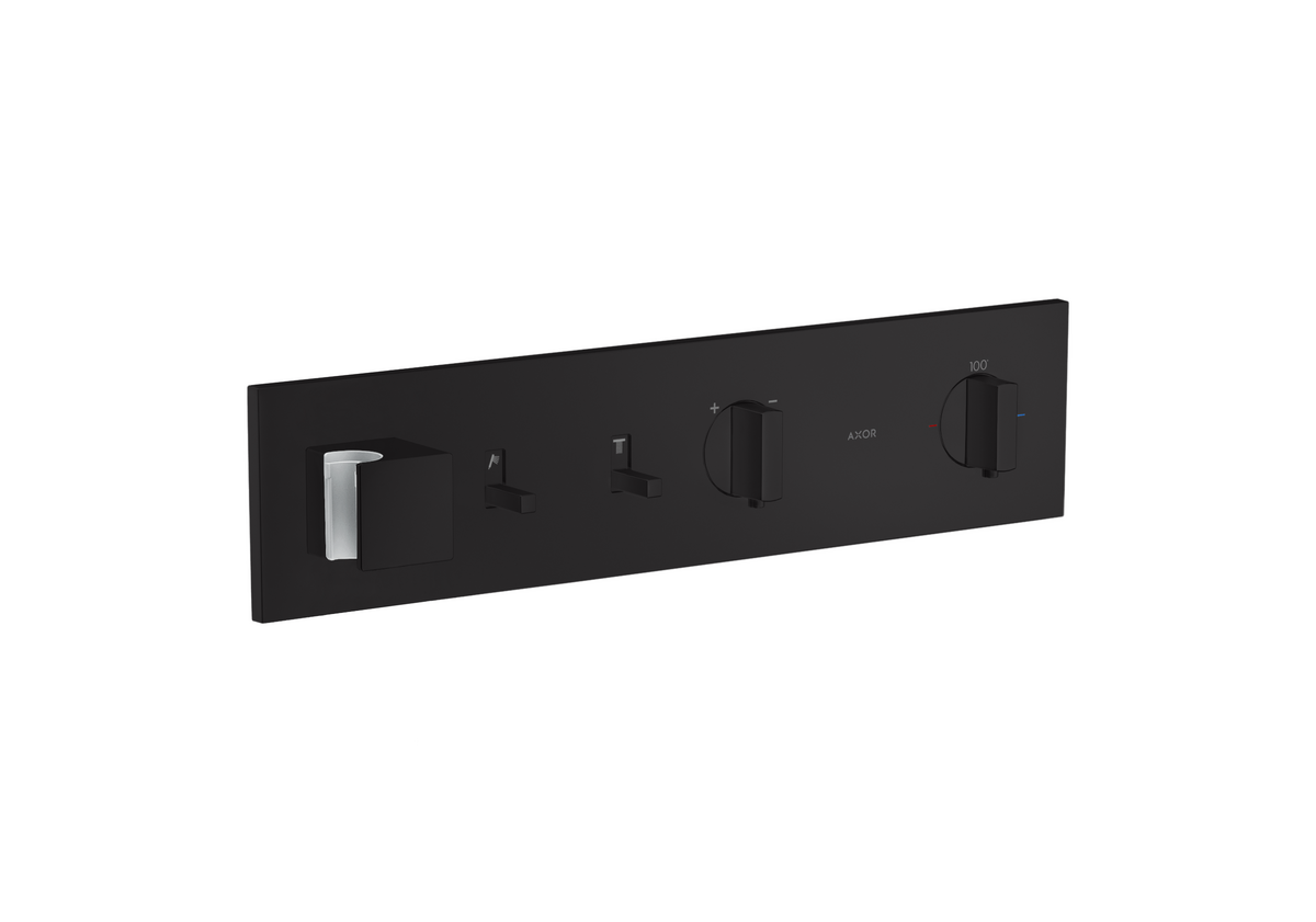 Axor ShowerComposition 2 Functions Matte Black Thermostatic Module Trim