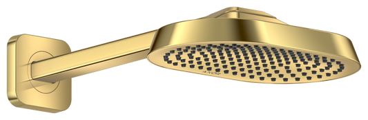 Axor ShowerSphere 1.5 GPM 250 1-Jet Polished Gold Optic Showerhead With Shower Arm