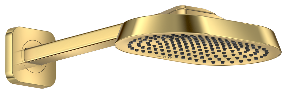 Axor ShowerSphere 2.5 GPM 250 1-Jet Polished Gold Optic Showerhead With Shower Arm