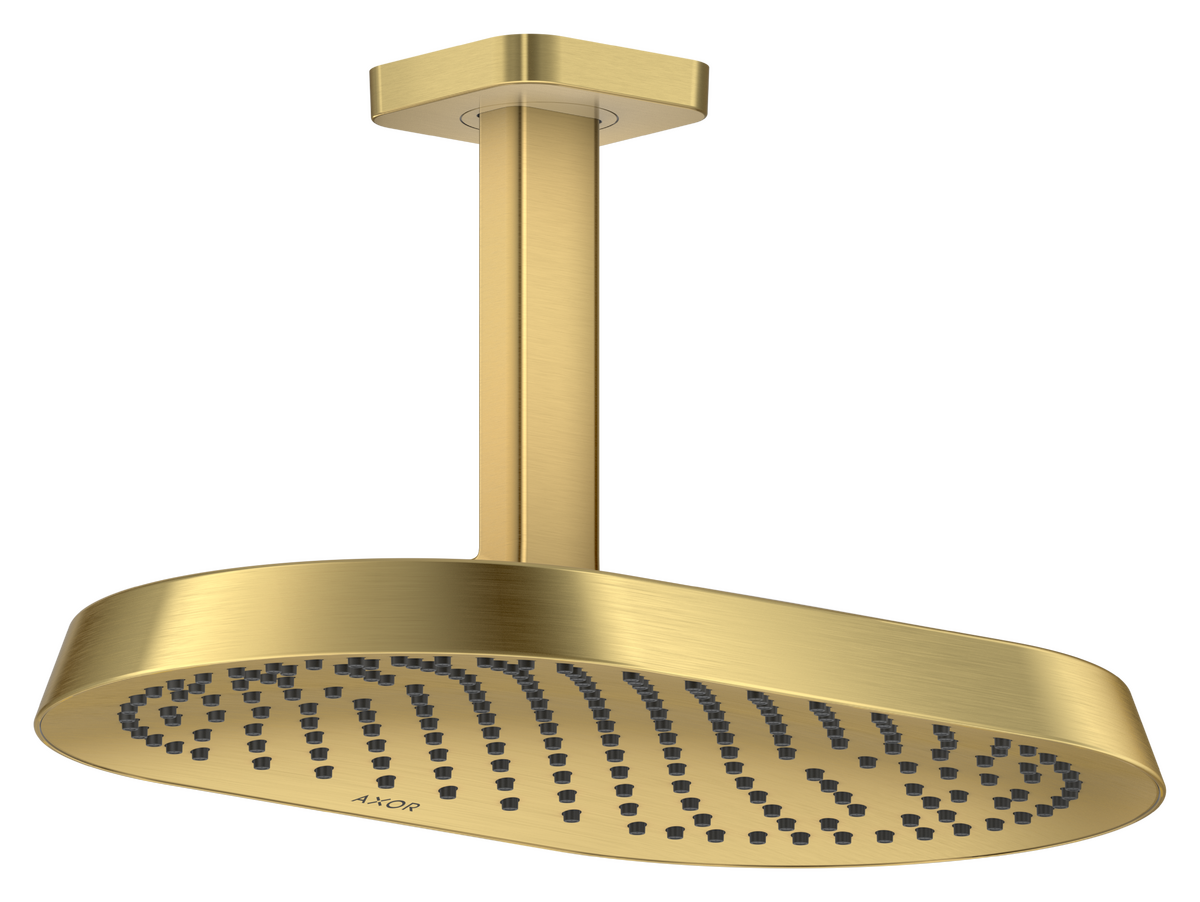 Axor ShowerSphere 2.5 GPM 370 1-Jet Ceiling Connection Brushed Gold Optic Showerhead