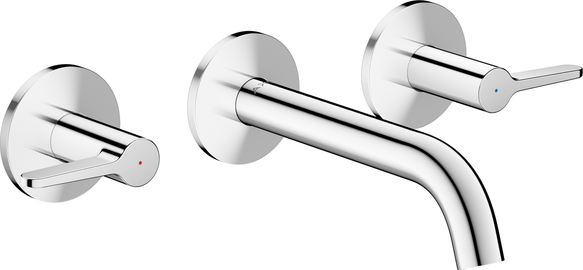 Axor One 1.2 GPM 160 Lever Handles Widespread Chrome Wall Mounted Faucet