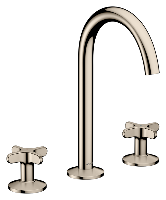 Axor One 1.2 GPM 170 Cross Handles 120-Degree Swivel Range Polished Nickel Widespread Faucet