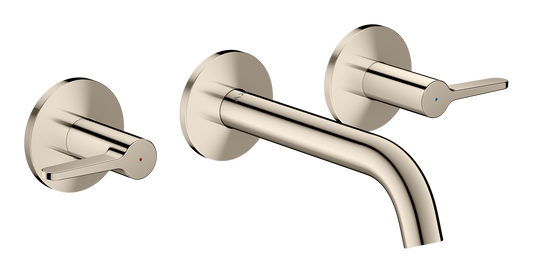 Axor One 1.2 GPM 160 Lever Handles Widespread Polished Nickel Wall Mounted Faucet