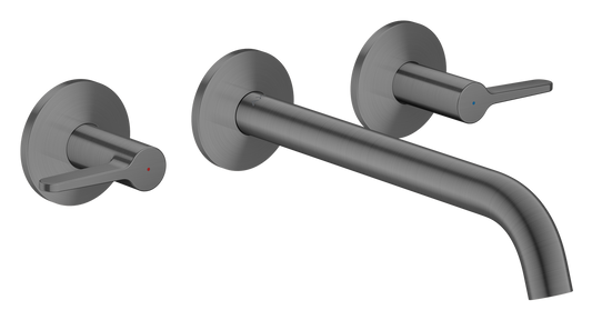 Axor One 5.3 GPM Lever Handle Wall Mounted Brushed Black Chrome Tub Filler