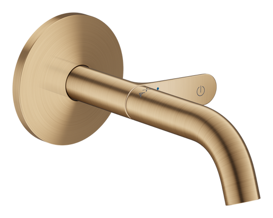 Axor One 1.2 GPM 160 Single-Handle Select Push-Button On/Off Control Brushed Bronze Wall Mounted Faucet