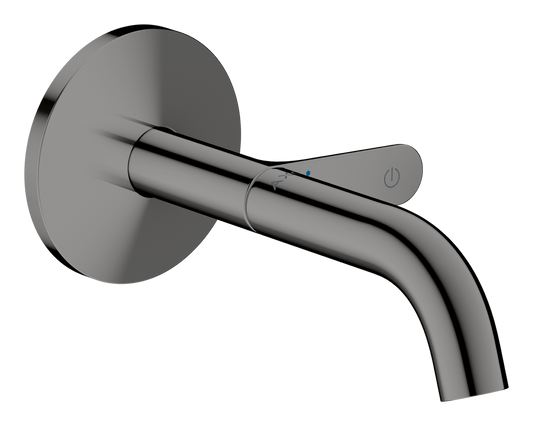 Axor One 1.2 GPM 160 Single-Handle Select Push-Button On/Off Control Polished Black Chrome Wall Mounted Faucet