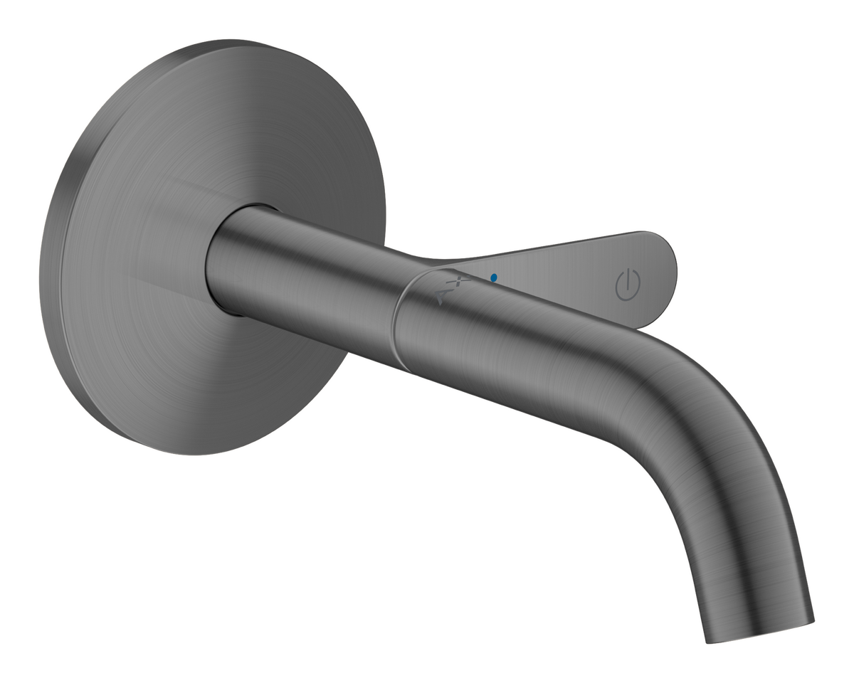 Axor One 1.2 GPM 160 Single-Handle Select Push-Button On/Off Control Brushed Black Chrome Wall Mounted Faucet