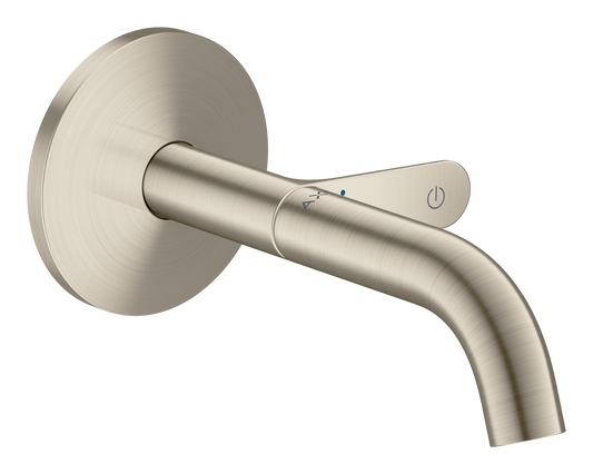 Axor One 1.2 GPM 160 Single-Handle Select Push-Button On/Off Control Brushed Nickel Wall Mounted Faucet