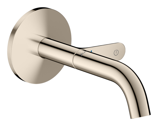 Axor One 1.2 GPM 160 Single-Handle Select Push-Button On/Off Control Polished Nickel Wall Mounted Faucet