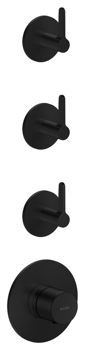Axor One 3 Volume Controls Lever Handle Matte Black Thermostatic Module Trim