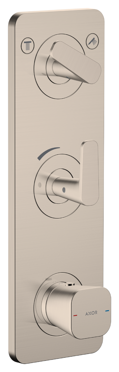 Axor Citterio C 15" x 5"  2-Function Cubic Cut Brushed Nickel Thermostatic Module Trim