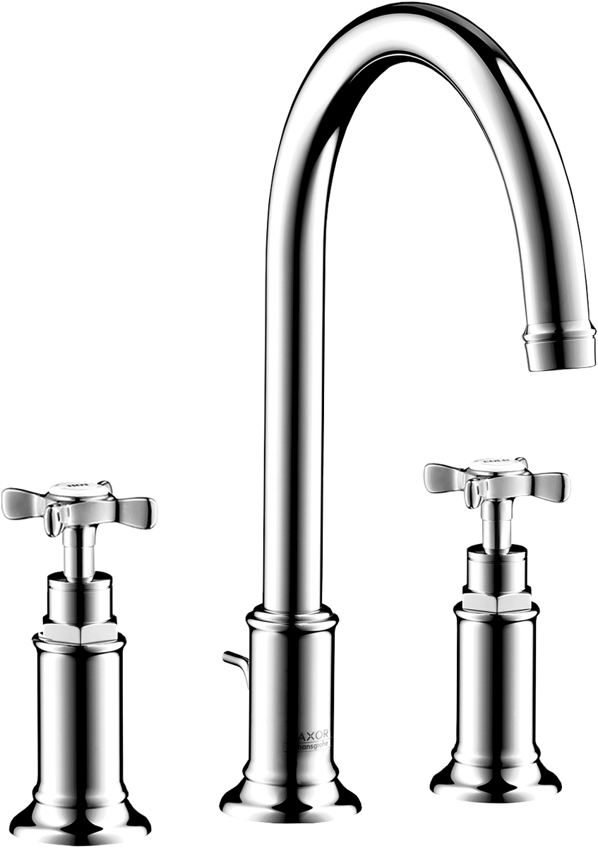 Axor Montreux 1.2 GPM Cross Handles Widespread Chrome 180 Faucet With Pop-Up Drain