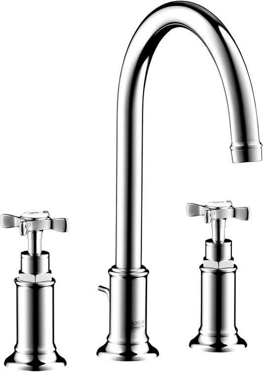 Axor Montreux 1.2 GPM Cross Handles Widespread Chrome 180 Faucet With Pop-Up Drain