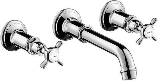Axor Montreux 1.2 GPM Cross Handles Wall Mounted Chrome Widespread Faucet Trim