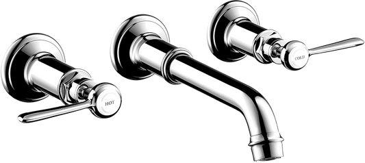 Axor Montreux 1.2 GPM Lever Handles Wall Mounted Chrome Widespread Faucet Trim