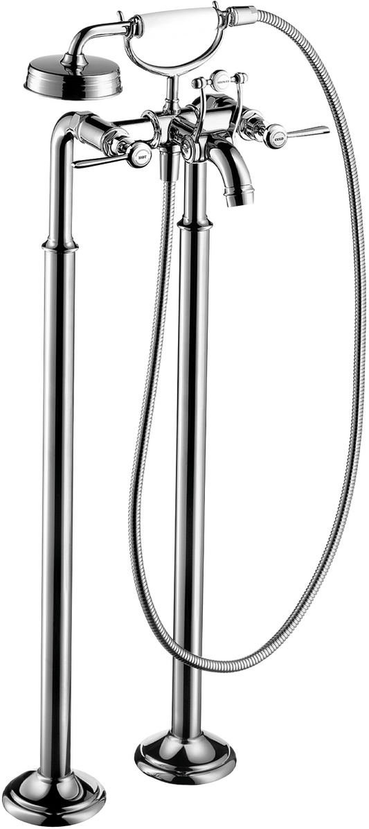 Axor Montreux 4.75 GPM 2-Lever Handle Chrome Freestanding Tub Filler Trim With 1.8 GPM Handshower