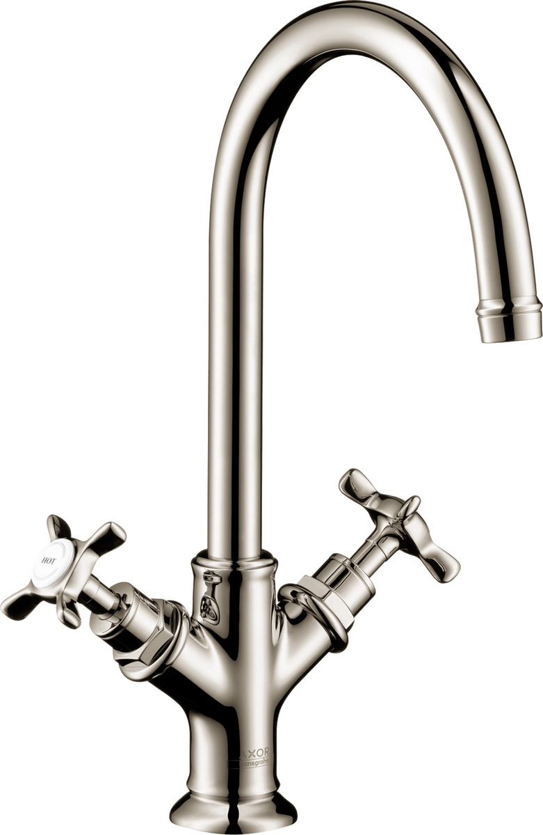 Axor Montreux 1.2 GPM 210 2 Cross Handles Polished Nickel Faucet With Pop Up Drain