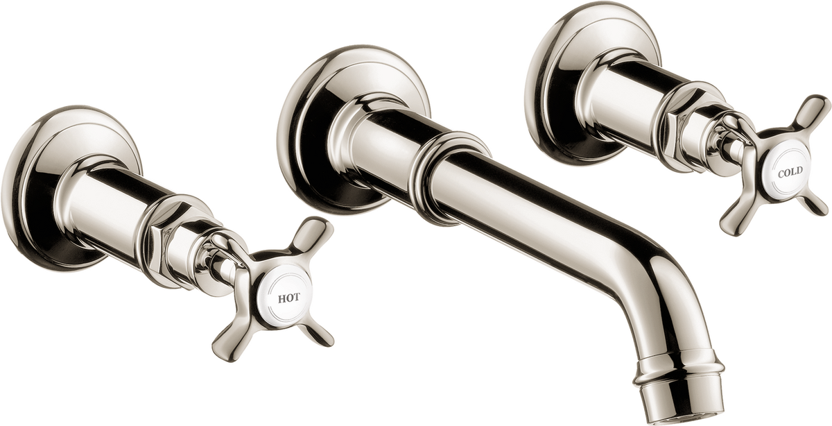 Axor Montreux 1.2 GPM Cross Handles Wall Mounted Polished Nickel Widespread Faucet Trim