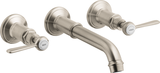 Axor Montreux 1.2 GPM Lever Handles Wall Mounted Brushed Nickel Widespread Faucet Trim