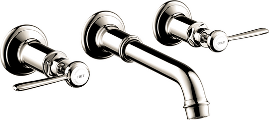 Axor Montreux 1.2 GPM Lever Handles Wall Mounted Polished Nickel Widespread Faucet Trim