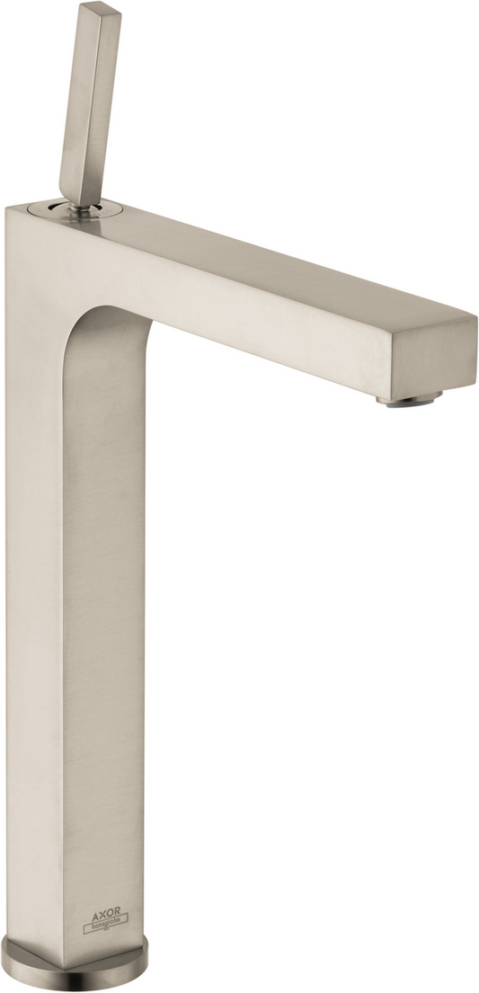 Axor Citterio 1.2 GPM Single Hole Brushed Nickel 270 Faucet With Pop-Up Drain