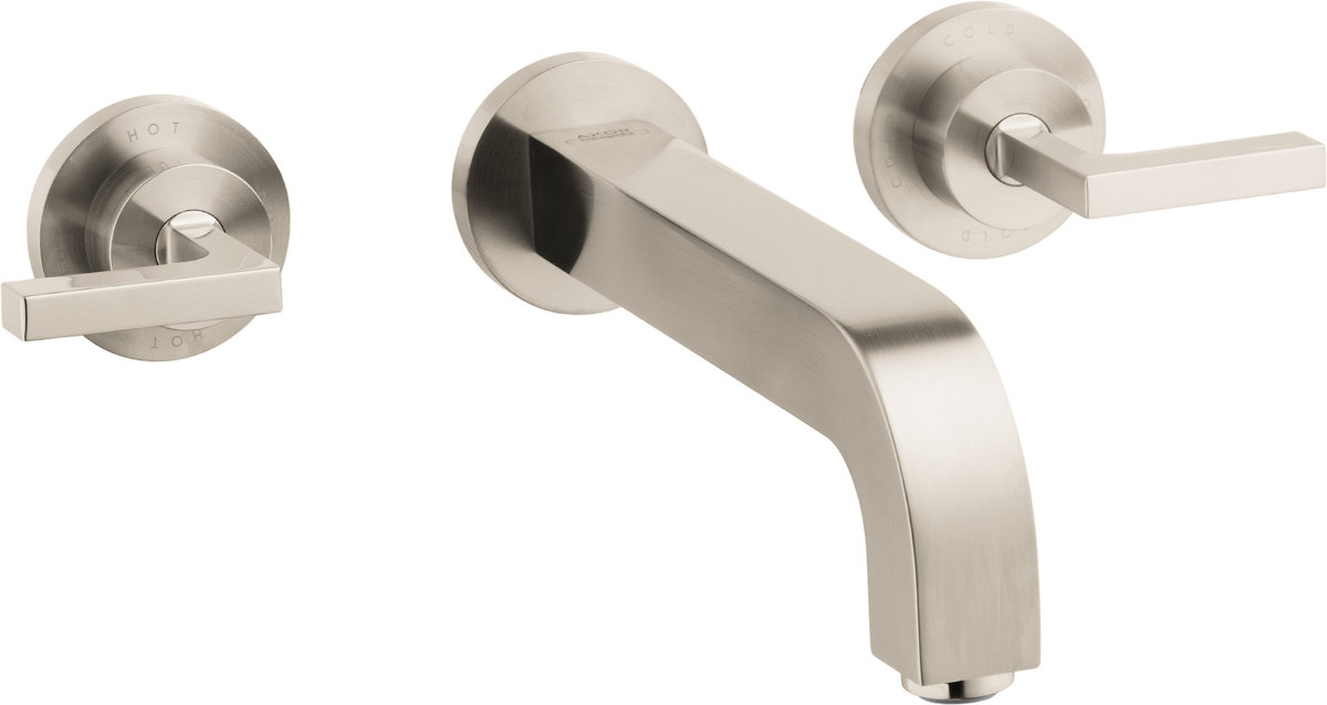 Axor Citterio 1.2 GPM Lever Handles Wall Mounted Brushed Nickel Widespread Faucet