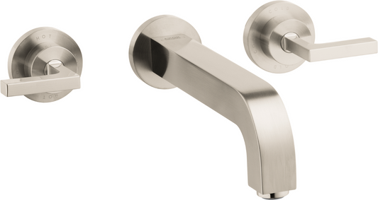 Axor Citterio 1.2 GPM Lever Handles Wall Mounted Brushed Nickel Widespread Faucet