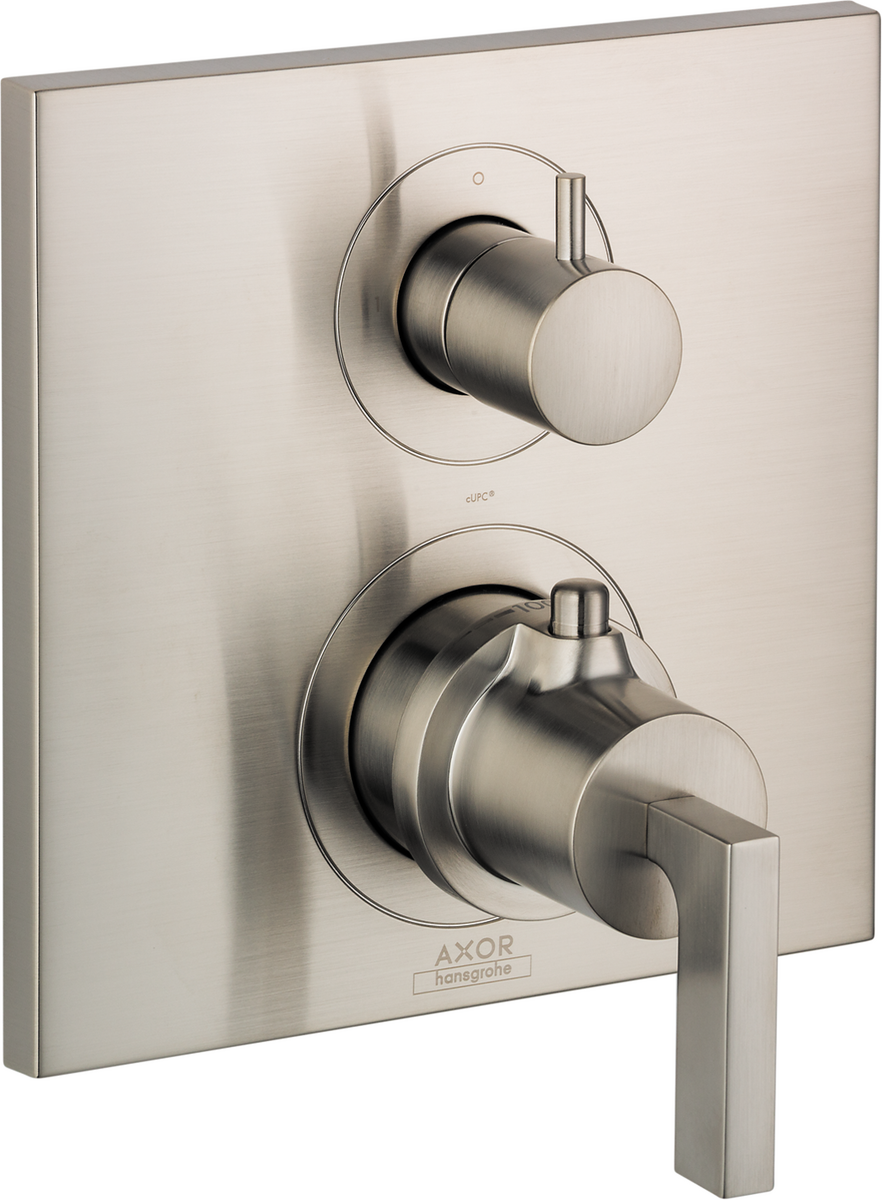 Axor Citterio Lever Handle Volume Control and Diverter Brushed Nickel Thermostatic Trim
