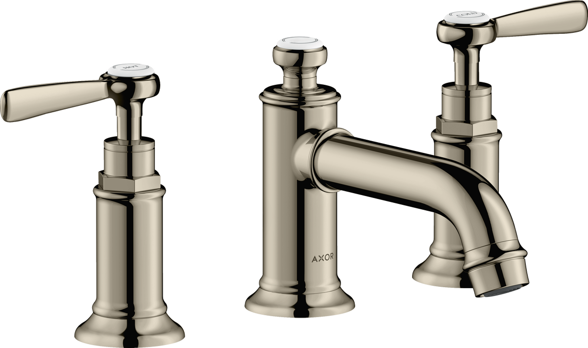 Axor Montreux 1.2 GPM Lever Handles Polished Nickel Widespread Faucet With Pop-Up Drain
