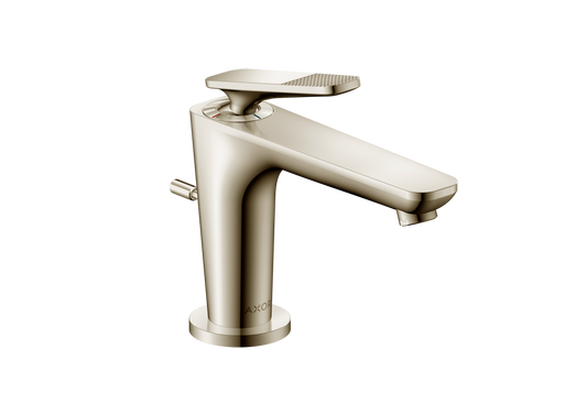 Axor Citterio C 1.2 GPM Single Hole Lever Handle Cubic Cut Polished Nickel Faucet With CoolStart and Pop-Up Drain