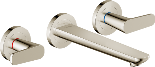 Axor Citterio C 1.2 GPM Lever Handle Wall Mounted Polished Nickel Widespread Faucet Trim With Escutcheons