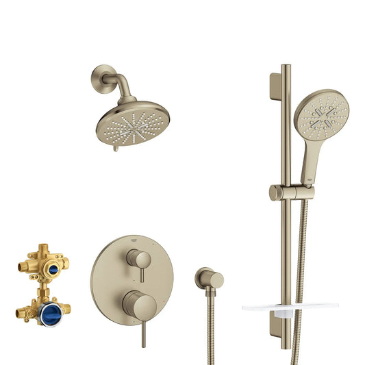 Grohe Timeless 2-Handle Pressure Balance Brushed Nickel Infinity Shower Bundle