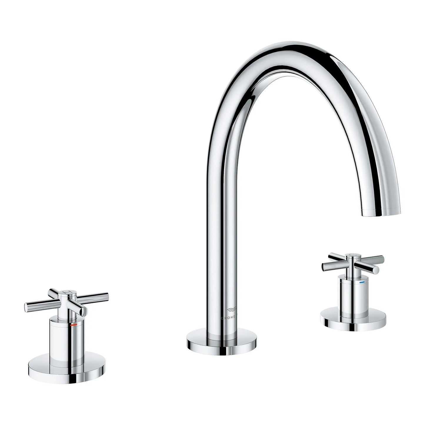Grohe Atrio 3-Hole 2-Handle StarLight Chrome Deck Mount Roman Tub Faucet Without Handles