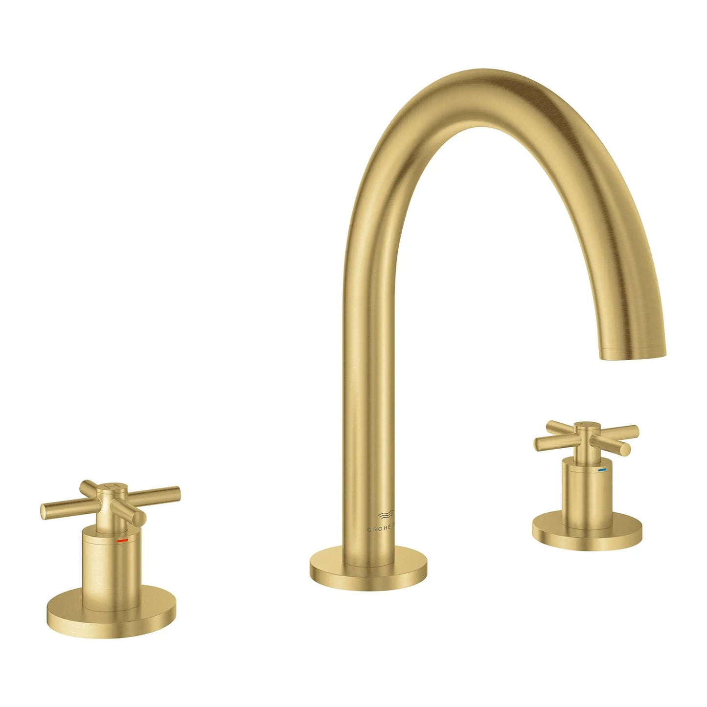 Grohe Atrio 3-Hole 2-Handle Brushed Cool Sunrise Deck Mount Roman Tub Faucet Without Handles