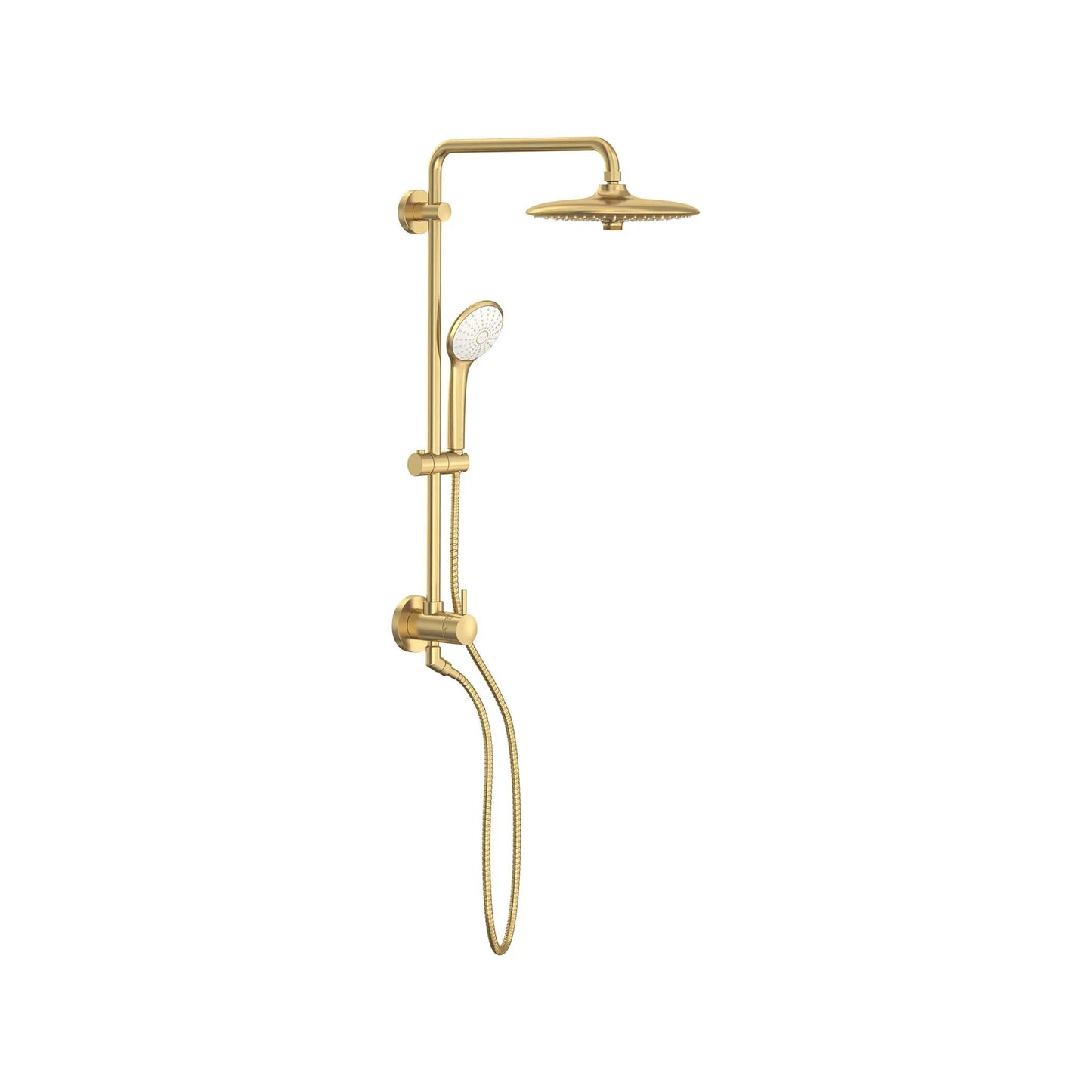 Grohe Tempesta 2.5 GPM 3-Spray Shower Head and Hand Shower Brushed Cool Sunrise 260 Shower System