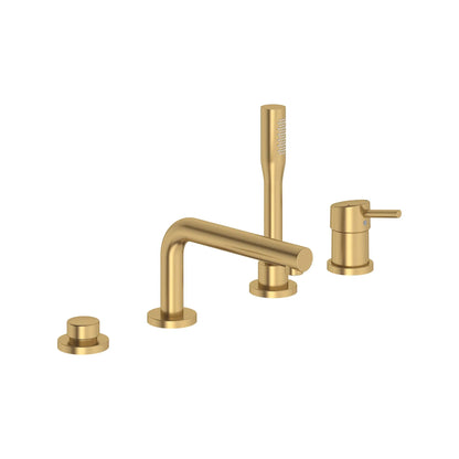 Grohe Concetto 4-Hole Single-Handle Deck Mount Brushed Cool Sunrise Roman Tub Faucet With 1.75 GPM Hand Shower