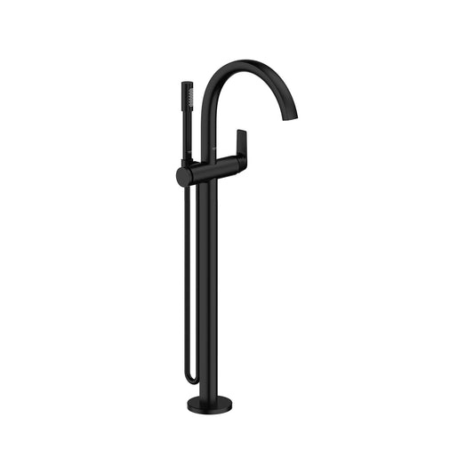 Grohe Defined Single-Handle Freestanding Matte Black Tub Faucet With 1.75 GPM Hand Shower