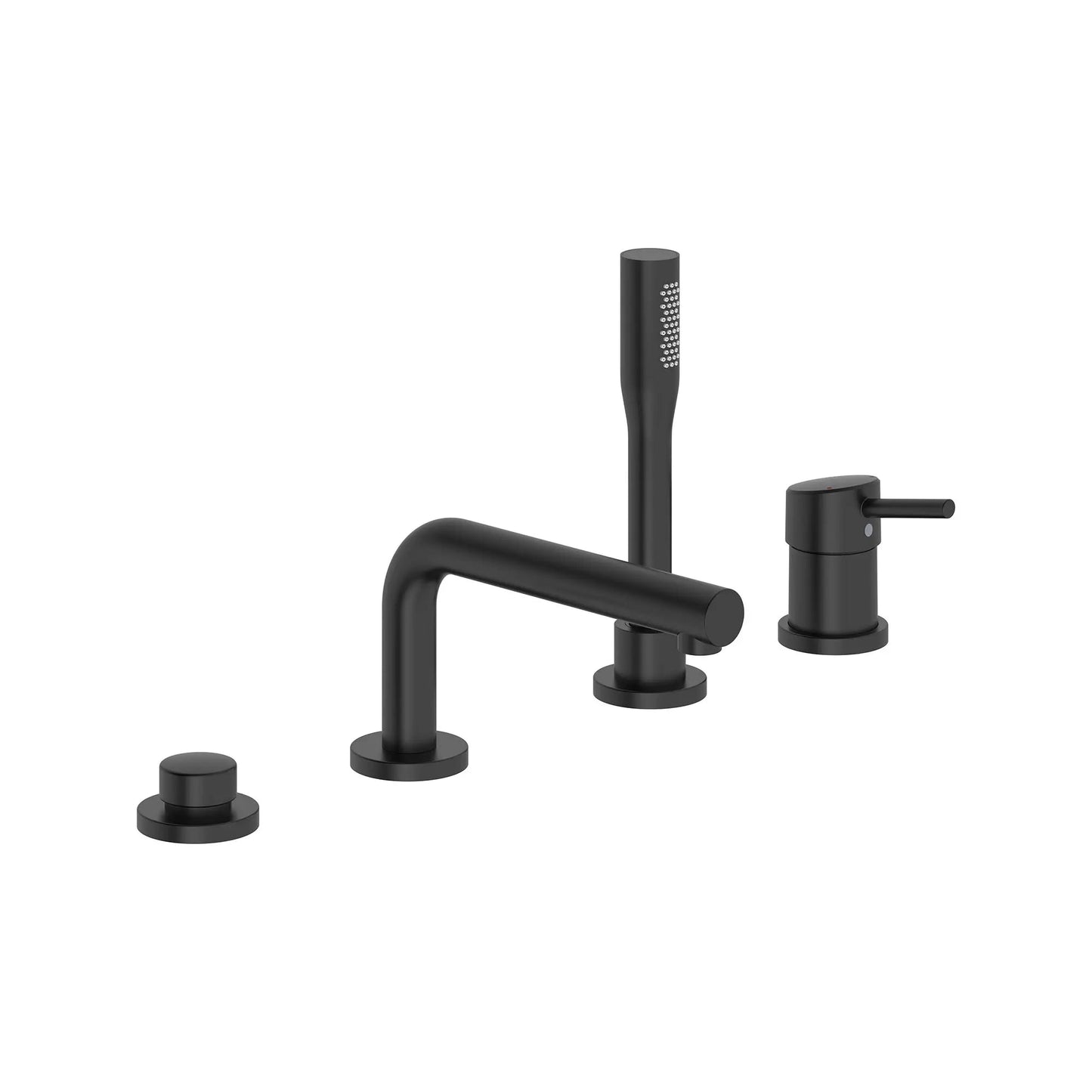 Grohe Concetto 4-Hole Single-Handle Deck Mount Matte Black Roman Tub Faucet With 1.75 GPM Hand Shower