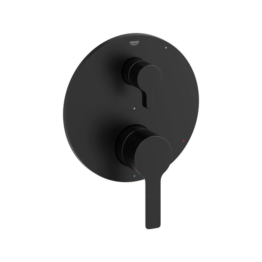 Grohe Lineare 2-Way Metal Lever Handle Matte Black Diverter Trim With Cartridge Pressure Balance Valve Trim