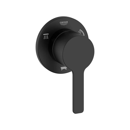 Grohe Lineare Metal Lever Handle Matte Black 3-Way Diverter Trim