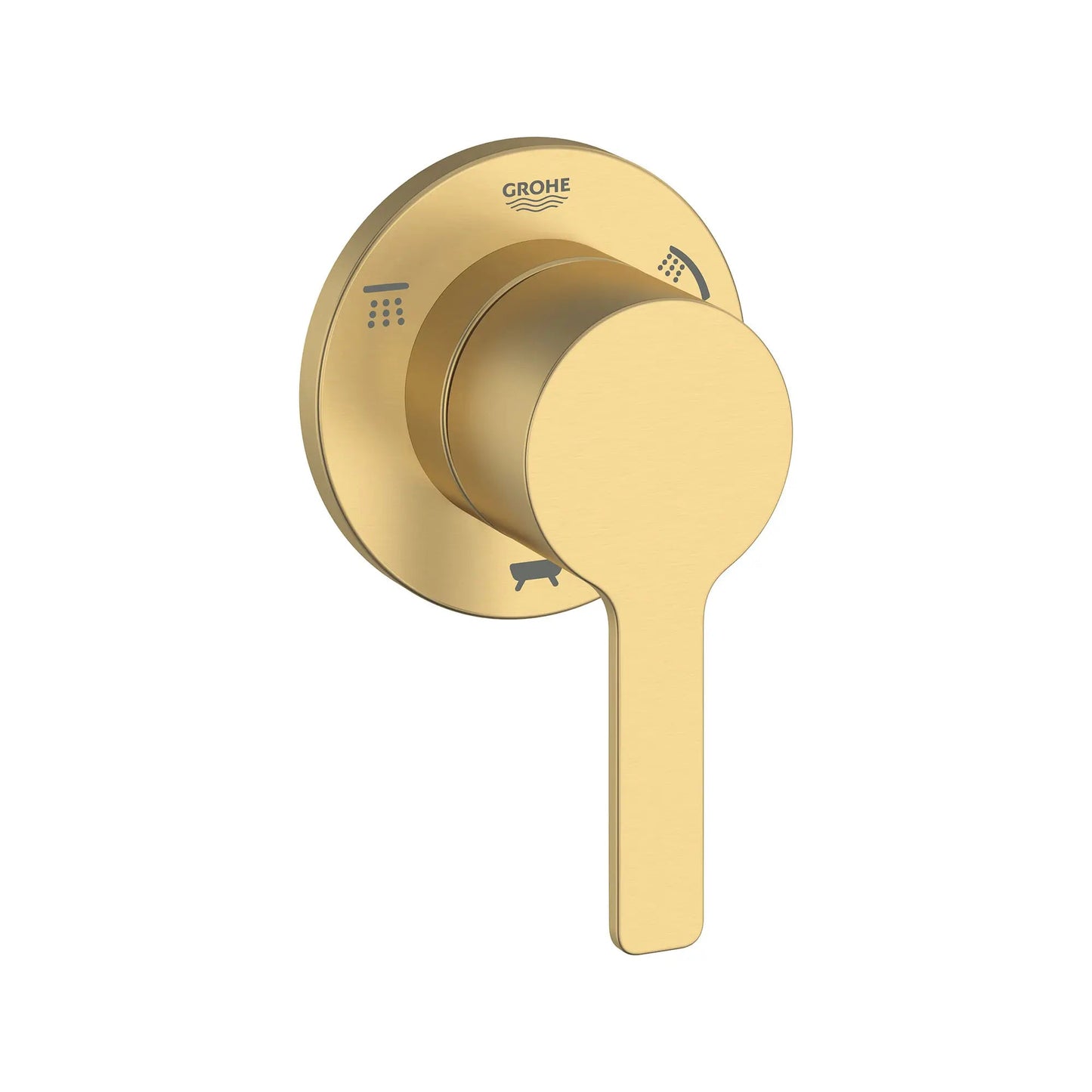 Grohe Lineare Metal Lever Handle Brushed Cool Sunrise 3-Way Diverter Trim