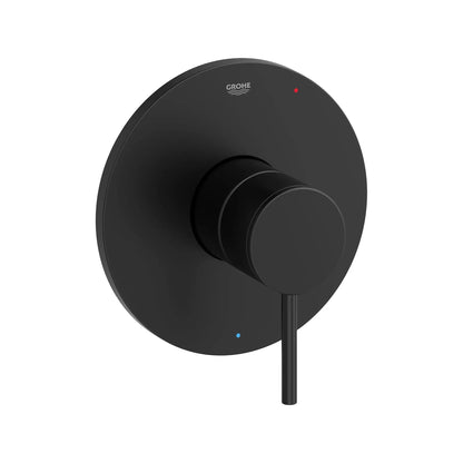 Grohe Atrio Metal Handle and Trim Plate Matte Black Pressure Balance Valve Trim With Cartridge