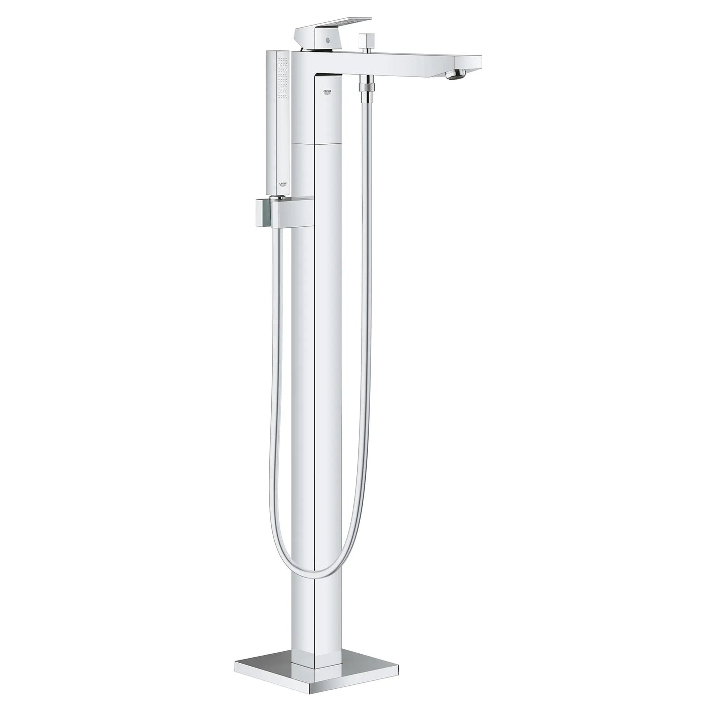 Grohe Eurocube® Single-Handle StarLight Chrome Freestanding Tub Faucet With 1.75 GPM Hand Shower