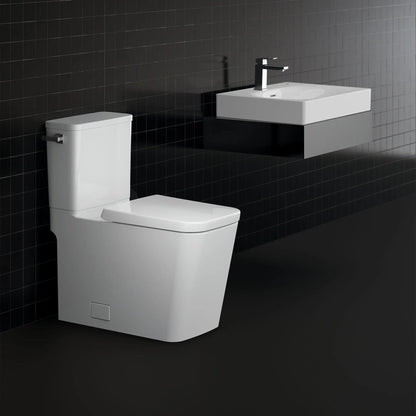 Grohe Eurocube® Left-Hand Trip Lever Two-Piece Right Height Alpine White Elongated Toilet With Seat