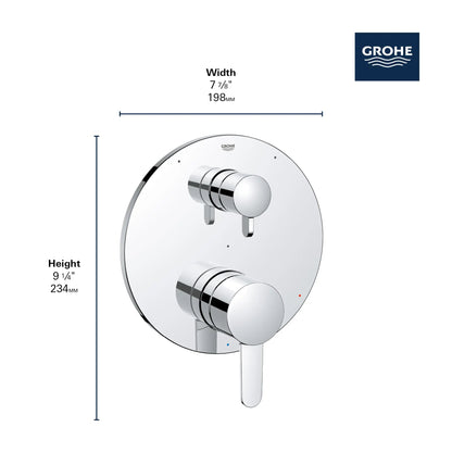 Grohe Cosmopolitan 3-Way Diverter With Cartridge StarLight Chrome Pressure Balance Valve Trim