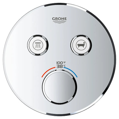 Grohe Grohtherm® SmartControl StarLight Chrome Dual Function Thermostatic Valve Trim