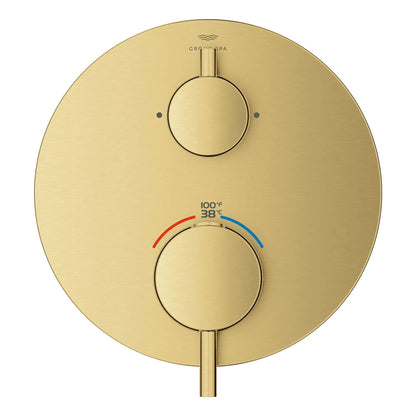 Grohe Atrio Dual Function 2-Handle Brushed Cool Sunrise Thermostatic Valve Trim