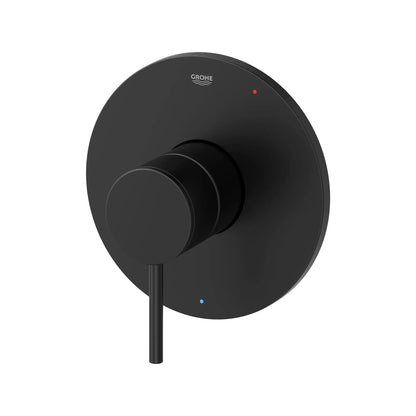 Grohe Atrio Metal Handle and Trim Plate Matte Black Pressure Balance Valve Trim With Cartridge