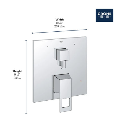 Grohe Eurocube 3-Way Diverter With Cartridge StarLight Chrome Pressure Balance Valve Trim